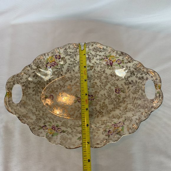 Vintage James Kent Pearl Delight Trinket Bowl Duchess Gold Trim - Picture 11 of 13
